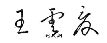 駱恆光王雲夏草書個性簽名怎么寫