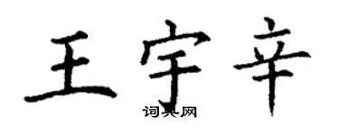 丁謙王宇辛楷書個性簽名怎么寫