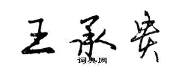 曾慶福王承貴行書個性簽名怎么寫