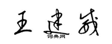 梁錦英王建威草書個性簽名怎么寫