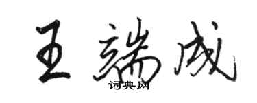 駱恆光王端成行書個性簽名怎么寫