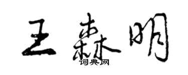 曾慶福王森明行書個性簽名怎么寫