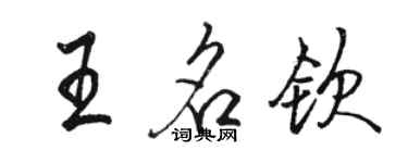 駱恆光王名欽行書個性簽名怎么寫