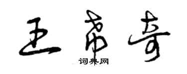 曾慶福王希奇草書個性簽名怎么寫