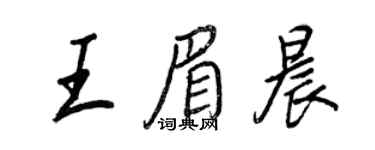 王正良王眉晨行書個性簽名怎么寫