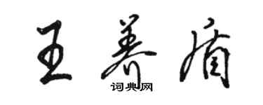 駱恆光王養盾行書個性簽名怎么寫