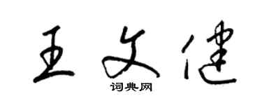 梁錦英王文健草書個性簽名怎么寫