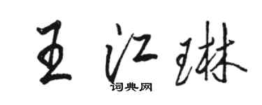 駱恆光王江琳行書個性簽名怎么寫