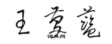 駱恆光王慶藍草書個性簽名怎么寫