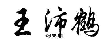 胡問遂王沛鶴行書個性簽名怎么寫