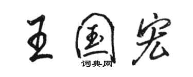 駱恆光王國宏行書個性簽名怎么寫