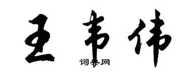 胡問遂王韋偉行書個性簽名怎么寫