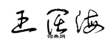 曾慶福王闊海草書個性簽名怎么寫