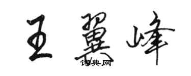 駱恆光王翼峰行書個性簽名怎么寫