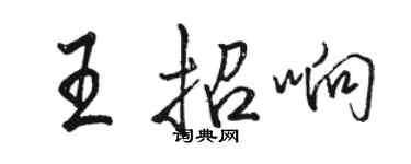 駱恆光王招響行書個性簽名怎么寫