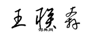 梁錦英王聯奔草書個性簽名怎么寫