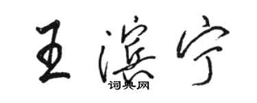 駱恆光王濱寧行書個性簽名怎么寫