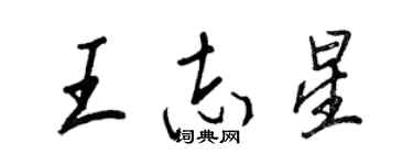 王正良王志星行書個性簽名怎么寫