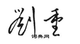 駱恆光劉重草書個性簽名怎么寫