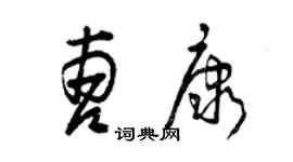 曾慶福曹康草書個性簽名怎么寫
