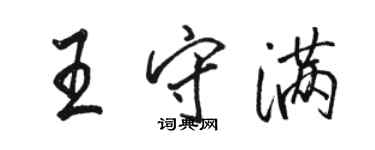 駱恆光王守滿行書個性簽名怎么寫