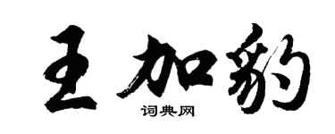 胡問遂王加豹行書個性簽名怎么寫