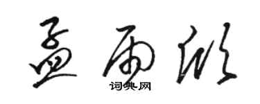 駱恆光孟雨欣草書個性簽名怎么寫