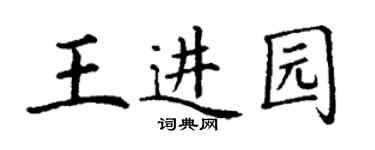 丁謙王進園楷書個性簽名怎么寫