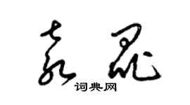 梁錦英袁昆草書個性簽名怎么寫