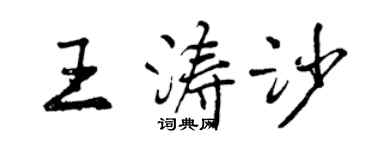 曾慶福王濤沙行書個性簽名怎么寫