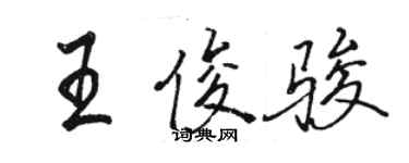 駱恆光王俊駿行書個性簽名怎么寫