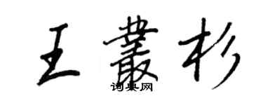 王正良王叢杉行書個性簽名怎么寫