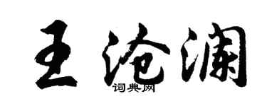 胡問遂王滄瀾行書個性簽名怎么寫