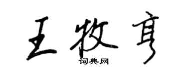 王正良王牧亨行書個性簽名怎么寫