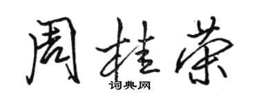 駱恆光周桂榮行書個性簽名怎么寫