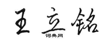 駱恆光王立銘行書個性簽名怎么寫