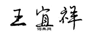 曾慶福王宜祥行書個性簽名怎么寫