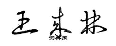 曾慶福王來林草書個性簽名怎么寫