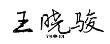 曾慶福王曉駿行書個性簽名怎么寫