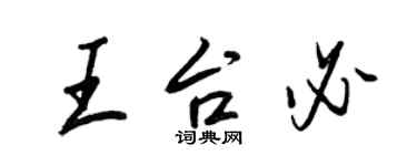 王正良王台必行書個性簽名怎么寫