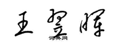 梁錦英王翌暉草書個性簽名怎么寫