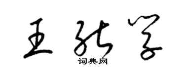 梁錦英王能學草書個性簽名怎么寫