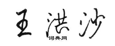 駱恆光王洪沙行書個性簽名怎么寫