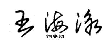 朱錫榮王海泳草書個性簽名怎么寫