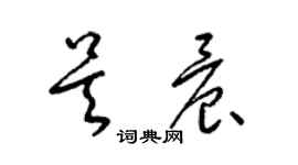 梁錦英吳晨草書個性簽名怎么寫