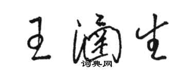 駱恆光王涵生草書個性簽名怎么寫