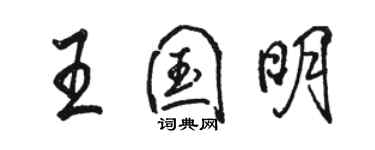 駱恆光王國明行書個性簽名怎么寫