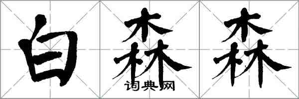 翁闓運白森森楷書怎么寫