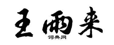 胡問遂王雨來行書個性簽名怎么寫