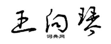 曾慶福王向琴草書個性簽名怎么寫